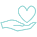 Hand holding heart icon